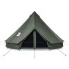 Canvas Bell Tent, 4 Seasons 9.84 ft Yurt Tent for Camping with Stove Jack, Canvas Breathable Holds up to 3 People with Zipped Detachable Floor