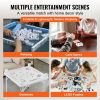 Mahjong Table, Square 4 Player Folding Card Table with 4 Cup Holders & 4 Chip Trays