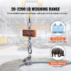 Digital Crane Scale, 2200 lbs/1000 kg, Industrial Heavy Duty Hanging Scale with Remote Control, Cast Aluminum Case & LED Screen