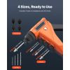 Pop Rivet Gun Kit, with 200 Blind Rivets, Heavy Duty Single Hand Riveter with 4 Interchangeable Nosepieces, 4 Drill Bits, and a Carrying Case