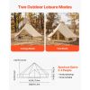 Oxford Bell Tent, 4 Seasons 9.84 ft Yurt Tent for Camping with Stove Jack, Waterproof Breathable Holds up to 3 People with Zipped Detachable Floor