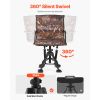 Hunting Chair, 360° Silent Swivel, Foldable Portable Blind Chair, Heavy-Duty Steel Frame Ground Stool Seat, with Armrests, Cover, Anti-Sink Feet