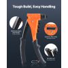 Pop Rivet Gun Kit, with 200 Blind Rivets, Heavy Duty Single Hand Riveter with 4 Interchangeable Nosepieces, 4 Drill Bits, and a Carrying Case