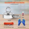 Magnet Fishing Kit, 1000 LBS/454 Kg Double-Sided Pulling Force Strong Magnet Fishing Kit