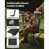 Hunting Chair, 360° Silent Swivel, Foldable Portable Blind Chair, Heavy-Duty Steel Frame Ground Stool Seat,with Seat Cover, Anti-Sink Feet