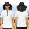 Wide Brim Sun Hat with Neck Flap, UPF50+ Hiking Safari Fishing Hat for Men Women, Sun Protection Beach Hat