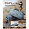 Hard Rifle Case, Lockable Rifle Case with Pre-cut Foams, 40 in Gun Storage with Wheels