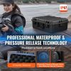 Weatherproof Hard Case, Heavy Duty Protective Dry Box Case with Pre-cut Foam, and Retractable Pull Handles for Travel, Hunting, Military, Tactical