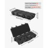 Hard Rifle Case, Lockable Rifle Case with 4 Layers Pre-cut Foams, 36 in Gun Storage with Wheels