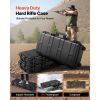 Hard Rifle Case, Lockable Rifle Case with 4 Layers Pre-cut Foams, 36 in Gun Storage with Wheels