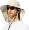 Wide Brim Sun Hat with Neck Flap, UPF50+ Hiking Safari Fishing Hat for Men Women, Sun Protection Beach Hat