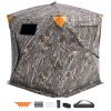 Hunting Blind, 270° See Through Ground Blind, 2-3 Person Pop Up Deer Blind for Hunting with Carrying Bag, Portable Resilient Hunting Tent