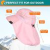 Wide Brim Sun Hat with Neck Flap, UPF50+ Hiking Safari Fishing Hat for Men Women, Sun Protection Beach Hat